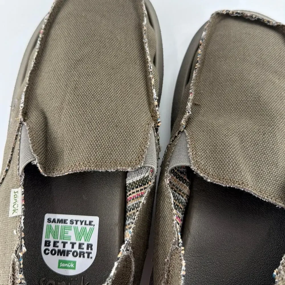 Sanuk Men's Army Vagabond ST Donny Hemp Loafers Shoes Size 11